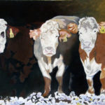 Cows At Barn Door - 18" x 24"